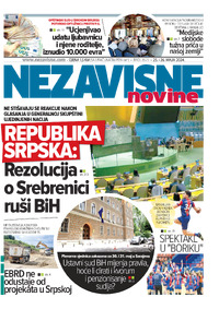 Nezavisne novine - štampano izdanje - naslovna strana