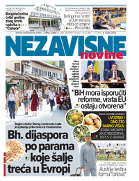 Nezavisne novine - štampano izdanje - naslovna strana
